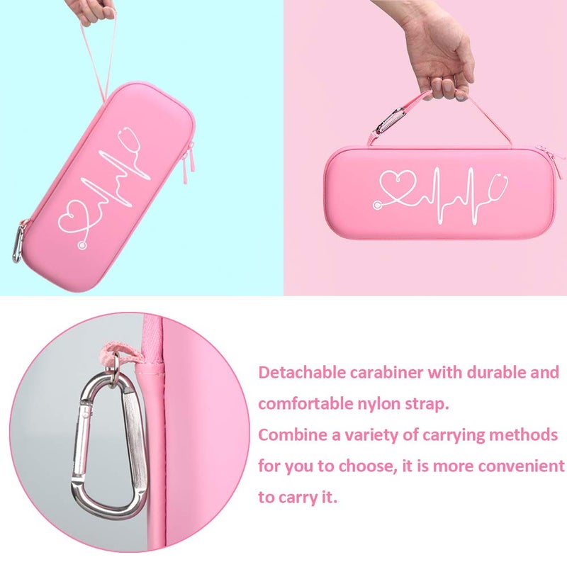 BOVKE Stethoscope Case for 3M Littmann Classic III Monitoring/Lightweight II S.E/Cardiology IV Diagnostic/MDF Acoustica Stethoscopes, Mesh Pocket for Doctor & Nurse Accessories, Pearl Pink - Image 3